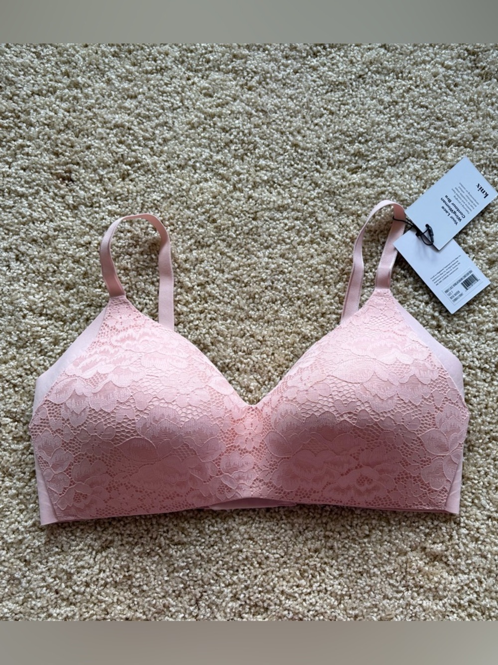 Knix WingWoman Contour Bra Lace Rose Water Pink Size 7 36DD 38DD 36E